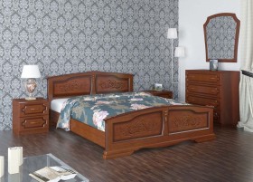 Кровать Елена из массива сосны 800*2000 Орех в Удачном - udachnyj.katalogmebeli.com | фото