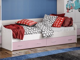 Кровать Fashion-1 Вега 0,9 м (Белый/Розовый) в Удачном - udachnyj.katalogmebeli.com | фото 1