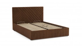 Кровать Гамма ш. 1400 (без основания для хранения) (велюр тенерифе шоколад) в Удачном - udachnyj.katalogmebeli.com | фото 2