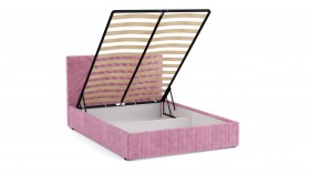 Кровать Гамма ш. 1400 (с основанием для хранения) (велюр тенерифе розовый) в Удачном - udachnyj.katalogmebeli.com | фото 3