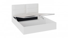 Кровать «Глосс» с мягкой обивкой и подъемным механизмом тип 1 (1600) (Белая) в Удачном - udachnyj.katalogmebeli.com | фото 2