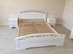 Кровать Грация-1 из массива сосны 1600*2000 Белый античный в Удачном - udachnyj.katalogmebeli.com | фото 9
