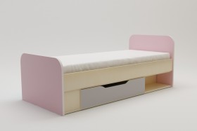 Кровать Грэйси 1650х750 (Розовый/Серый/корпус Клен) в Удачном - udachnyj.katalogmebeli.com | фото 2