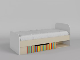 Кровать Клаксон без машинок 1650х750 (Белый/корпус Клен) в Удачном - udachnyj.katalogmebeli.com | фото