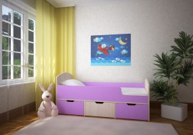 Кровать Малыш-мини Дуб молочный/Ирис в Удачном - udachnyj.katalogmebeli.com | фото