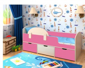 Кровать Малыш-мини Дуб молочный/Розовый в Удачном - udachnyj.katalogmebeli.com | фото