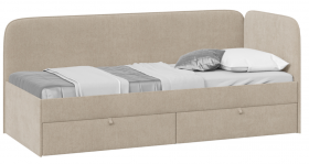 Кровать «Молли» с мягкой обивкой (900) тип 1 (Микровелюр Scandi Cream 03) в Удачном - udachnyj.katalogmebeli.com | фото