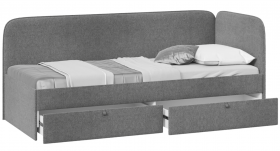 Кровать «Молли» с мягкой обивкой (900) тип 1 (Микровелюр Scandi Graphite 22) в Удачном - udachnyj.katalogmebeli.com | фото 2