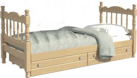 Кровать одинарная Аленка из массива сосны 800*1890 Сосна в Удачном - udachnyj.katalogmebeli.com | фото