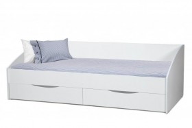 Кровать одинарная "Фея - 3" (симметричная) New/(белый / белый / ДВПО: белый) в Удачном - udachnyj.katalogmebeli.com | фото