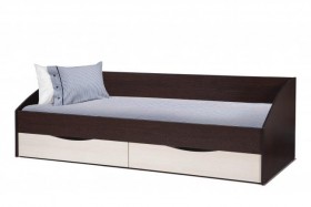 Кровать одинарная "Фея - 3" (симметричная) New (венге / вудлайн кремовый / ДВПО: белый) в Удачном - udachnyj.katalogmebeli.com | фото