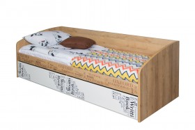 Кровать с 2 ящиками «Оксфорд» (Ривьера/Белый с рисунком) в Удачном - udachnyj.katalogmebeli.com | фото 3