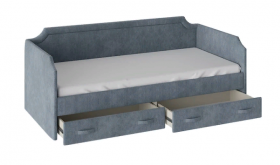Кровать с мягкой обивкой и ящиками «Кантри» Тип 1 (900) (Замша синяя) в Удачном - udachnyj.katalogmebeli.com | фото 2