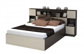 Кровать с прикроватным блоком КР 552 Спальня Basya (венге/белфорт) в Удачном - udachnyj.katalogmebeli.com | фото