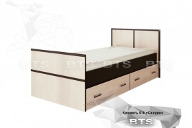 Кровать Сакура с настилом и ящиками 0,9 (Венге/Лоредо) в Удачном - udachnyj.katalogmebeli.com | фото