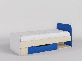 Кровать Скай 1650х750 (Синий/Белый/корпус Клен) в Удачном - udachnyj.katalogmebeli.com | фото
