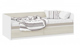 Кровать «Сканди» с 2 ящиками Дуб Гарден/Белый/Глиняный серый в Удачном - udachnyj.katalogmebeli.com | фото