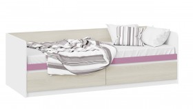 Кровать «Сканди» с 2 ящиками Дуб Гарден/Белый/Лиловый в Удачном - udachnyj.katalogmebeli.com | фото