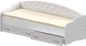 Кровать Софа-7 с мягкой спинкой (800х1900) Белый в Удачном - udachnyj.katalogmebeli.com | фото 1