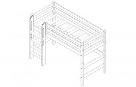 Кровать Соня вариант 5 полувысокая с прямой лестницей белый полупрозрачный в Удачном - udachnyj.katalogmebeli.com | фото 4