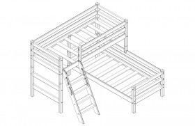 Кровать Соня вариант 8 угловая с наклонной лестницей Лаванда в Удачном - udachnyj.katalogmebeli.com | фото 2
