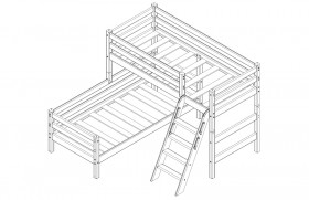 Кровать Соня вариант 8 угловая с наклонной лестницей Лаванда в Удачном - udachnyj.katalogmebeli.com | фото 3