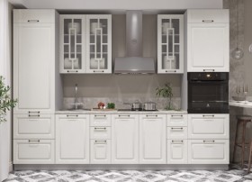 Модульная кухня Гарда 2,8 м (Белый патина/Серый) в Удачном - udachnyj.katalogmebeli.com | фото