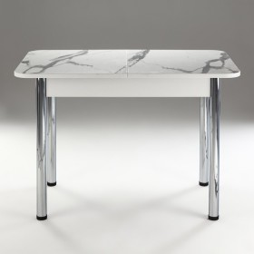 Кухонный стол 1100*700/400 ф 2 Пластик, мрамор белый в Удачном - udachnyj.katalogmebeli.com | фото