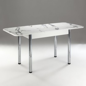 Кухонный стол 1100*700/400 ф 2 Пластик, мрамор белый в Удачном - udachnyj.katalogmebeli.com | фото 2