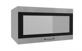 Лофт ВПГСФ 800 шкаф верхний горизонтальный со стеклом высокий с фотопечатью (Бетон светлый/корпус Серый) в Удачном - udachnyj.katalogmebeli.com | фото
