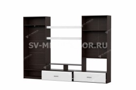 Мебель для гостиной МГС 7 Исполнение 1 Дуб Венге/Белый глянец в Удачном - udachnyj.katalogmebeli.com | фото
