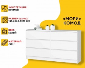 МС Мори Комод МК 1380.6 (МП/3) Белый в Удачном - udachnyj.katalogmebeli.com | фото 20