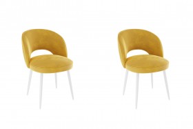 Набор стульев Моли 2 шт (жёлтый велюр/белый) в Удачном - udachnyj.katalogmebeli.com | фото