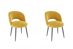 Набор стульев Моли 2 шт (жёлтый велюр/черный) в Удачном - udachnyj.katalogmebeli.com | фото