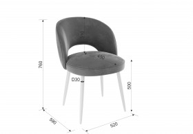 Набор стульев Моли 2 шт (серый велюр/белый) в Удачном - udachnyj.katalogmebeli.com | фото 2