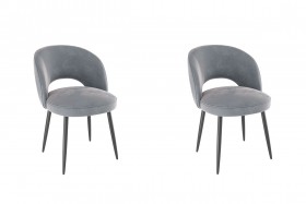 Набор стульев Моли 2 шт (серый велюр/черный) в Удачном - udachnyj.katalogmebeli.com | фото