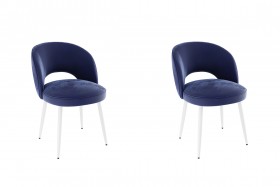 Набор стульев Моли 2 шт (синий велюр/белый) в Удачном - udachnyj.katalogmebeli.com | фото
