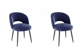 Набор стульев Моли 2 шт (синий велюр/черный) в Удачном - udachnyj.katalogmebeli.com | фото