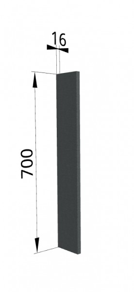 Панель торцевая ПТ 400 Квадро (для шкафа торцевого верхнего) Железо в Удачном - udachnyj.katalogmebeli.com | фото