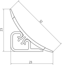 Плинтус LB-23, L=3000мм, травертин феллини в Удачном - udachnyj.katalogmebeli.com | фото 2