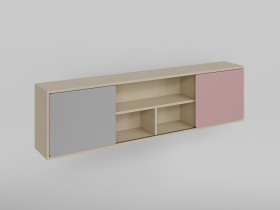 Полка между шкафами 1660 Грэйси (Розовый/Серый/корпус Клен) в Удачном - udachnyj.katalogmebeli.com | фото