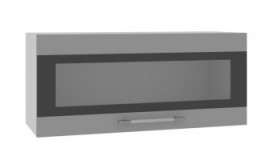 Ройс ПГСФ 800 Шкаф верхний горизонтальный со стеклом с фотопечатью (Графит софт/корпус Серый) в Удачном - udachnyj.katalogmebeli.com | фото