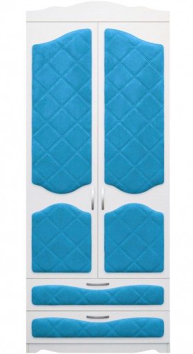 Шкаф 2-х створчатый с ящиками серии Иллюзия 84 Ярко-голубой в Удачном - udachnyj.katalogmebeli.com | фото