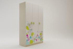 Шкаф 3-х створчатый с ящиками Флёр (Белый/корпус Клен) в Удачном - udachnyj.katalogmebeli.com | фото