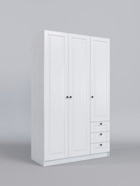 Шкаф 3-х створчатый с ящиками Классика (Белый/корпус Выбеленное дерево) в Удачном - udachnyj.katalogmebeli.com | фото