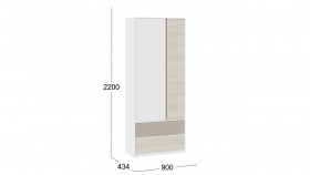 Шкаф для одежды комбинированный «Сканди» Дуб Гарден/Белый/Глиняный серый в Удачном - udachnyj.katalogmebeli.com | фото 4