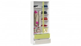 Шкаф для одежды комбинированный «Сканди» Дуб Гарден/Белый/Зеленый в Удачном - udachnyj.katalogmebeli.com | фото 4