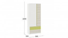 Шкаф для одежды комбинированный «Сканди» Дуб Гарден/Белый/Зеленый в Удачном - udachnyj.katalogmebeli.com | фото 5