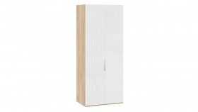 Шкаф для одежды с 2 глухими дверями «Эмбер» Яблоня Беллуно/Белый глянец в Удачном - udachnyj.katalogmebeli.com | фото