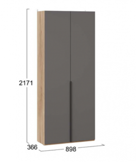 Шкаф для одежды с 2 глухими дверями «Порто» (366) в Удачном - udachnyj.katalogmebeli.com | фото 2
